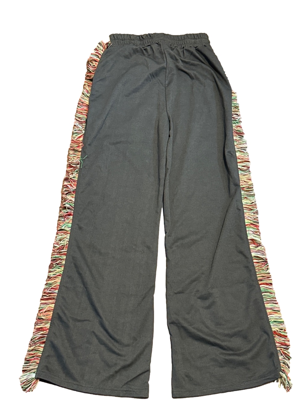 That Girl Wide Leg Charcoal Rainbow Fringe-Trim Track Pants Size XS - Picture 3 of 3